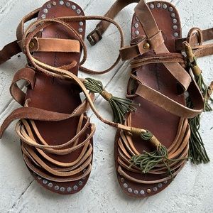 Free people lace up festival sandals size 7